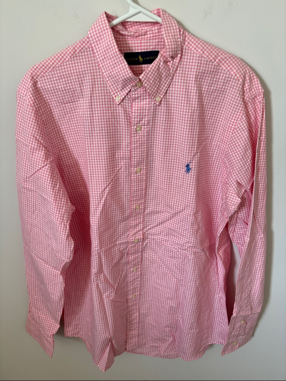 Ralph Lauren Pink Gingham Long-Sleeve Button-Down Shirt